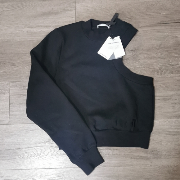 Black one sleeve crop sweater - Picture 3 of 6